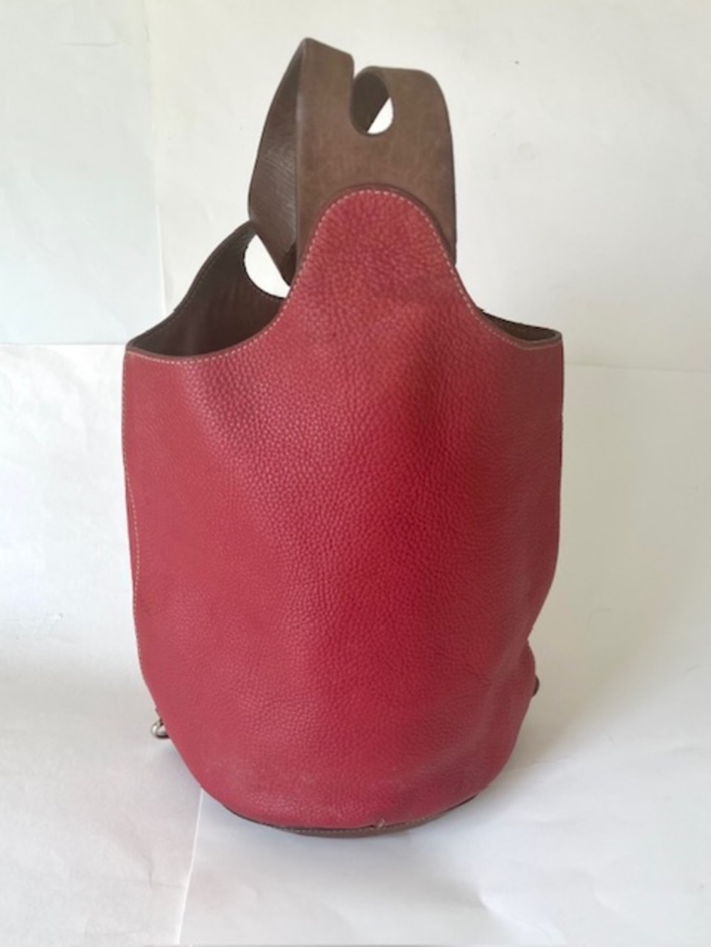 Red Leather Barrel Bag - Picture 1 of 5